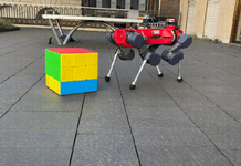 Robô de quatro patas resolve cubo mágico gigante em até nove minutos usando apenas os pés